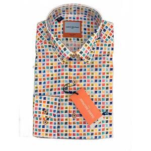 NEW DARIO BELTRAN men's cubilla long sleeve slim fit shirt in multi
